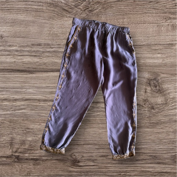 Johnny Was Alice Cupra Jogger Pants Women’s M Grey Elastic Waist Lagenlook Boho - Picture 4 of 16